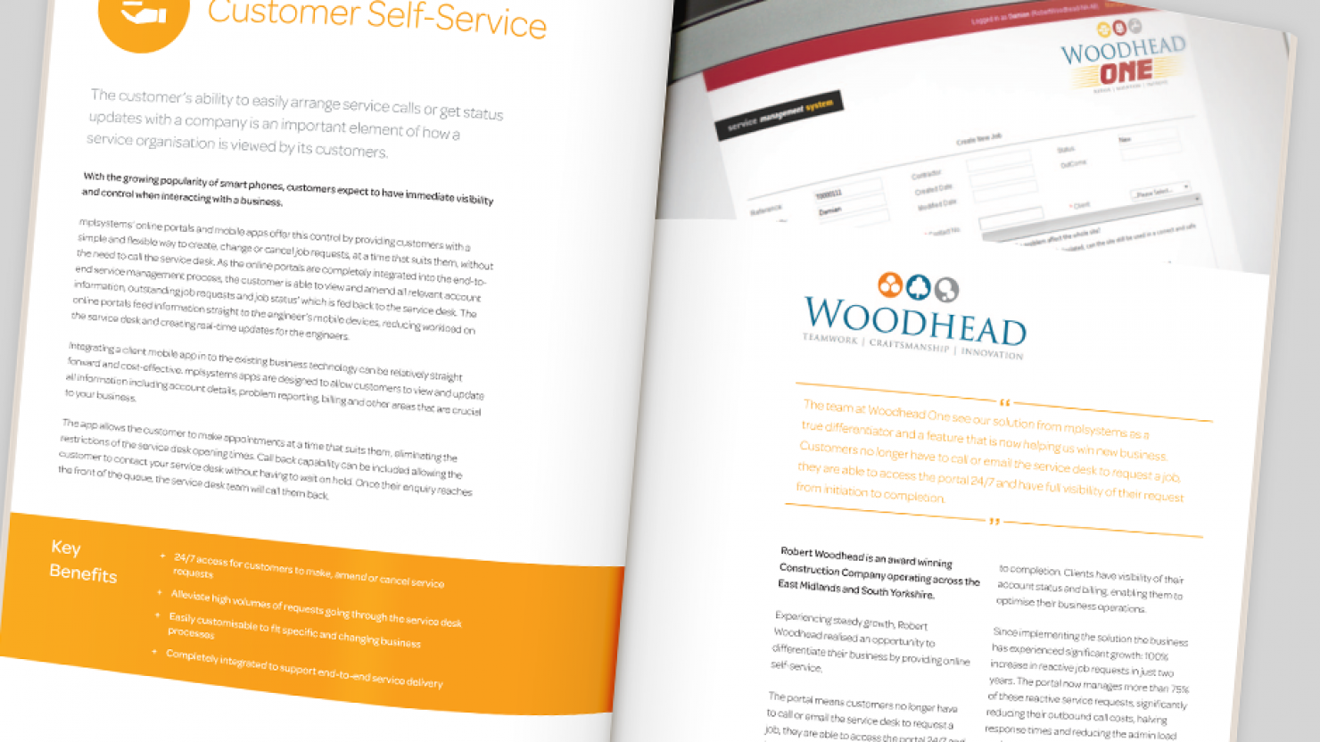 brochure design for mpl systems open spread