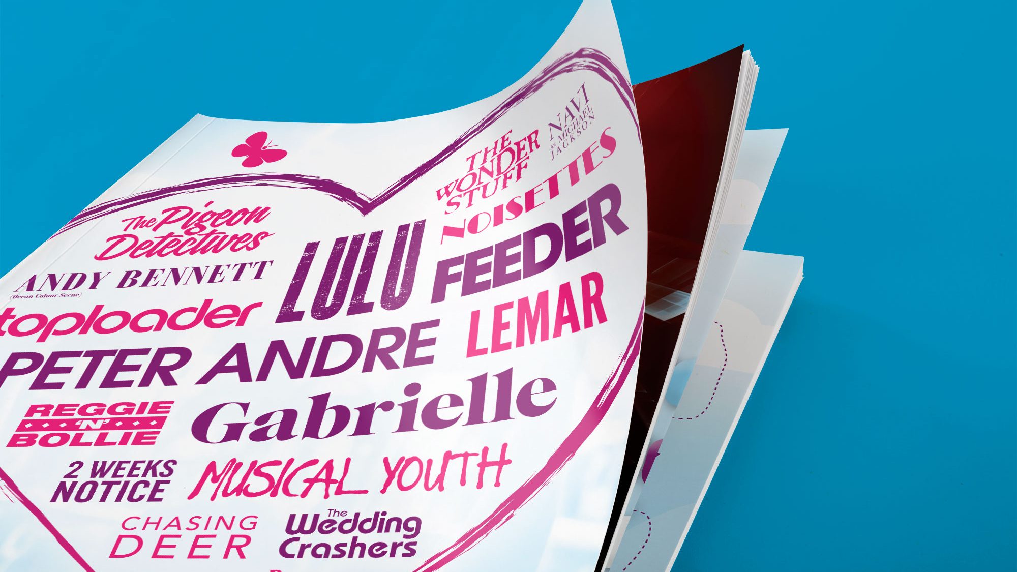 Brochure design printing for Solihull Summerfest Music festival with Toploader Lulu and Feeder