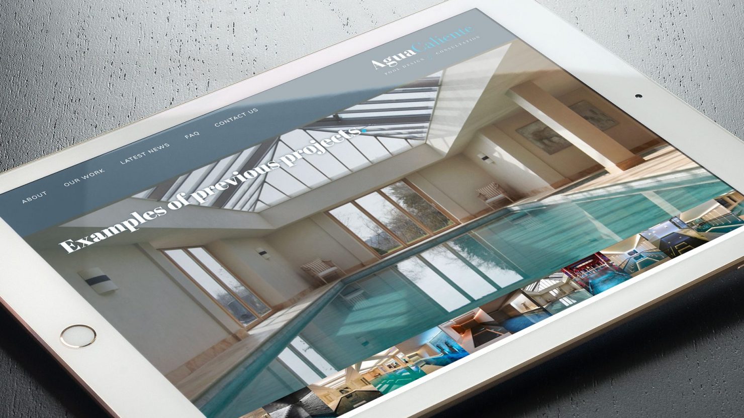 ipad showing agua caliente responsive website design gallery