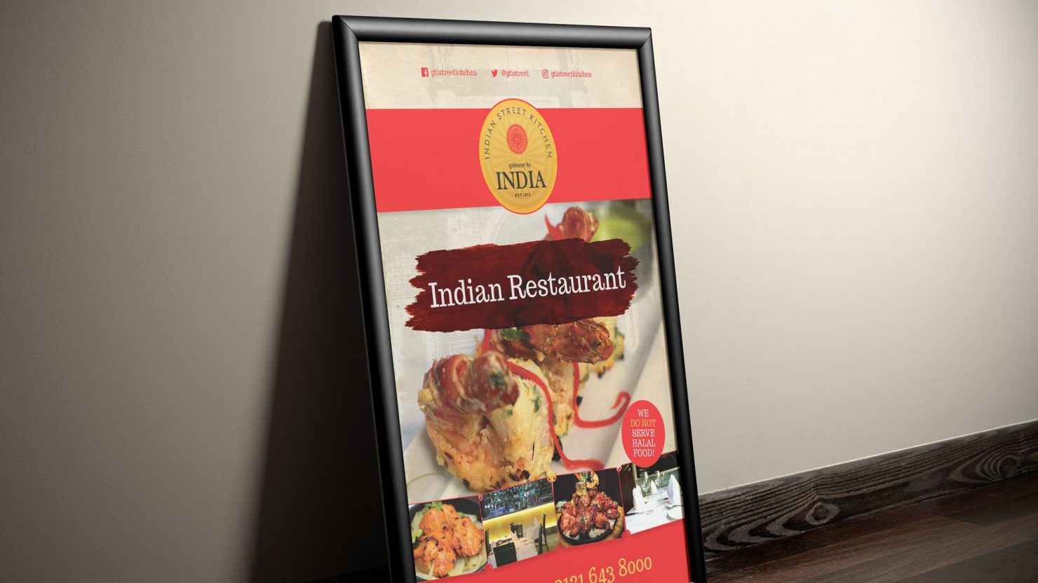 poster design for birmingham restaurant gateway to india