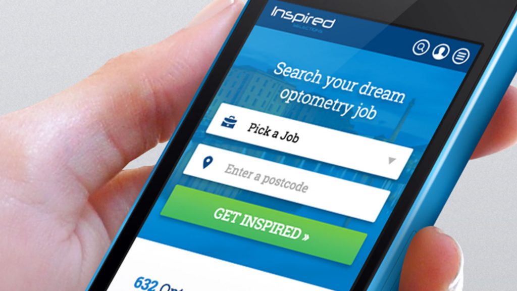 inspired selections responsive optometry recruitment job website design